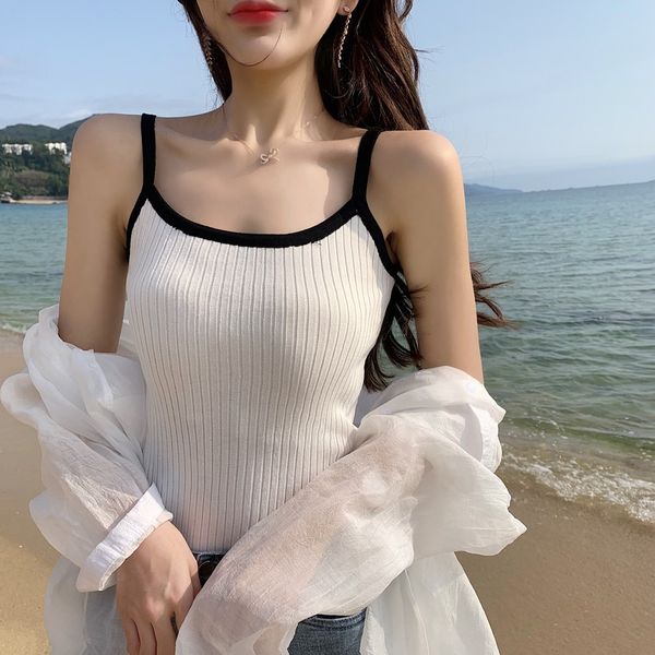 

new pit-striped u-collar and white-edged suspender for summer 2019 mesh women