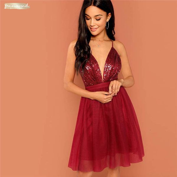 

burgundy party backless dress sequin detail mesh halter high waist solid summer club fashion women dresses, Black;gray