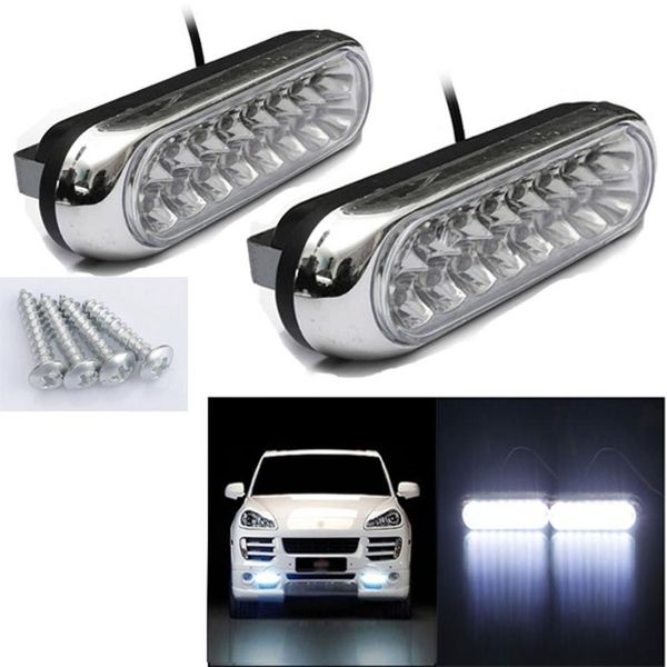 

franchise car light 2pcs universal 16 led car van drl day driving daytime running fog white lamp bulbs dc light 12v new #0329