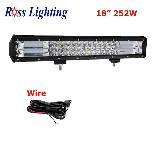

7d led light bar 17" inch 3-row led work light offroad bar combo beam work for truck suv atv 4x4 4wd 12v 24v