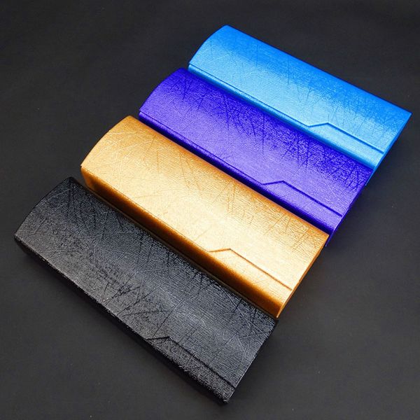 

portable imitation wood grain sunglass box 2018 fashion spectacle case for glasses for women hard handmade square fold box men, Silver