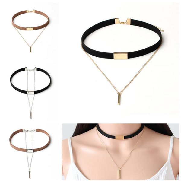 

женская velvet многослойная кисточкой ожерелье choker воротник ожерелье dan272 заказ смешивания ожерелья чокеры, Golden;silver
