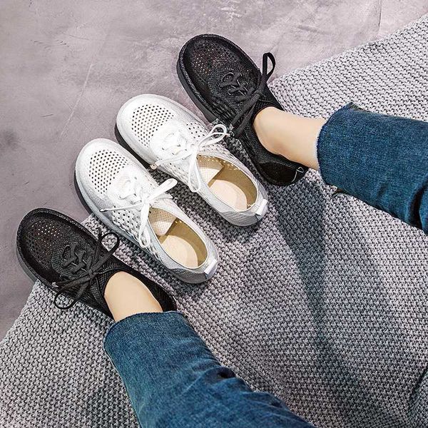 

laasimi 2020 breathable women air mesh shoes woman lace up flats female casual solid sneakers laides cross-tied footwear, Black
