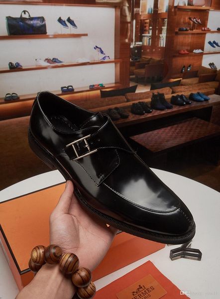 

19fw brands casual men night club fashion leather shoes business italy luxury dress bullock formal shoes new men office shoes yecq7, Black