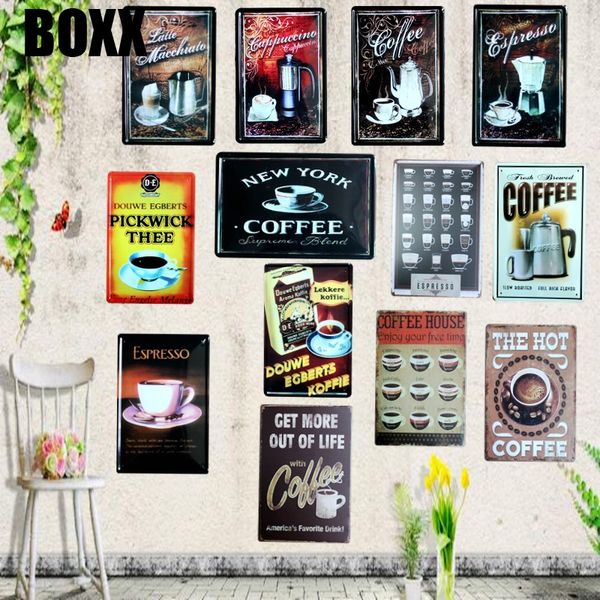 

кофе олово признаки металлические таблички для бар паб стены дома декор куадрос утюг плакат 30х20см