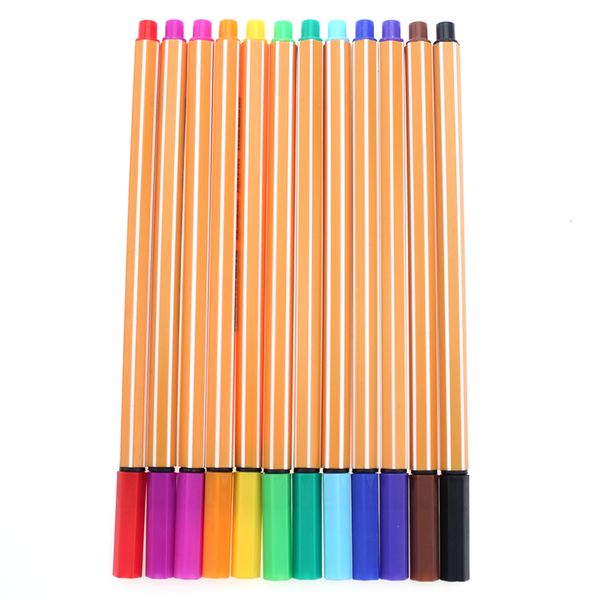 

12 colors/set 0.4mm fineliner art mark pen watercolor pen line drawing fiber stroke for sketching painting