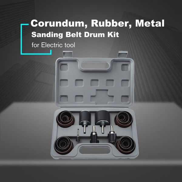 

sanding belt drum kit 80 or 120 grit sandpaper long/short sander with spindle sander sleeves rotary tools for woodworking