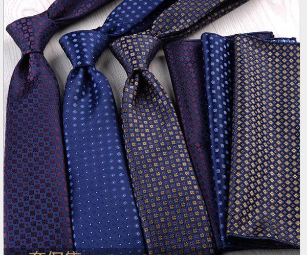 

tie + towel combination men's leisure business fashion tie and towel accessories, Blue;purple