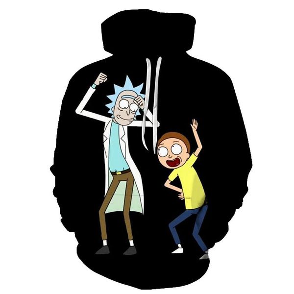 

2019 fashion breathable hoodie fashion street hip hop clothing sweatshirt new 3d funny cartoon printing men top, Black