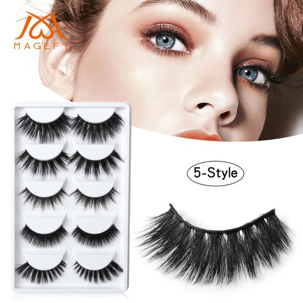 

5pair 3d false lashes eyelashes clip set natural party luxury curling eyelash extension long lasting eye makeup cosmetic