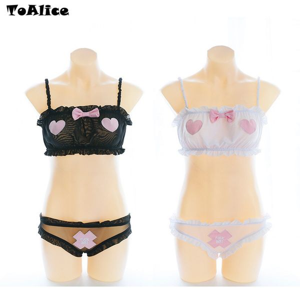 

1pc 1pc briefs 2018 intimates set strap transparent women gauze briefs underwear lolita camisoles set, Red;black