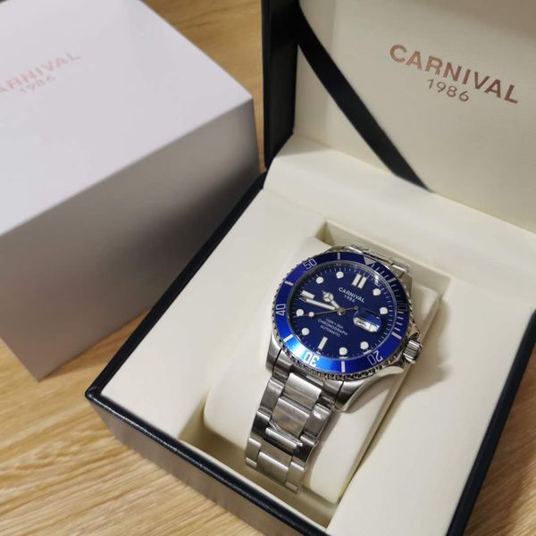 

карнавал мужские часы 41мм автоматический нержавеющей стали движение мужские часы 8756 механические часы datejust престижное наручные часы m, White;golden