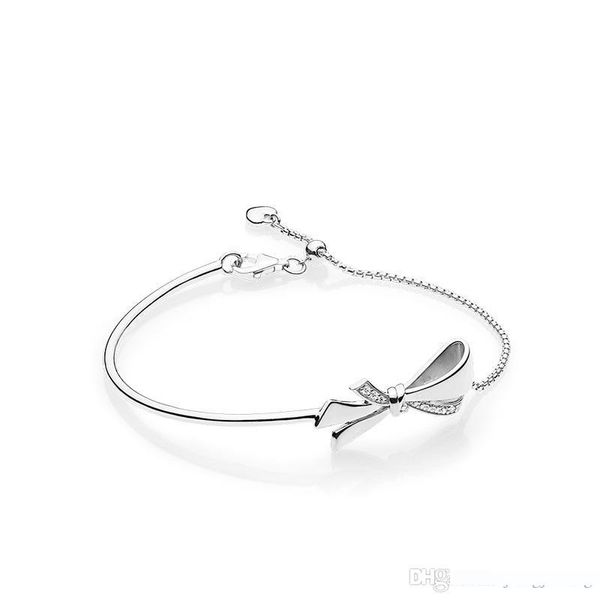 

pb33 big brand bangle classic bracelet basic chain pure silver wholesale 925 silver sell bow shape have logo, Golden;silver