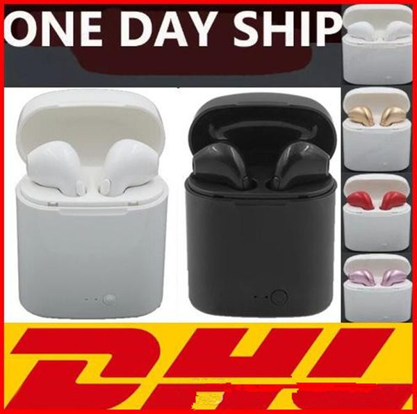 

eub i7s tws twins bluetooth headphones with charger box wireless earbuds headset for ios iphone x android samsung with retail packaging