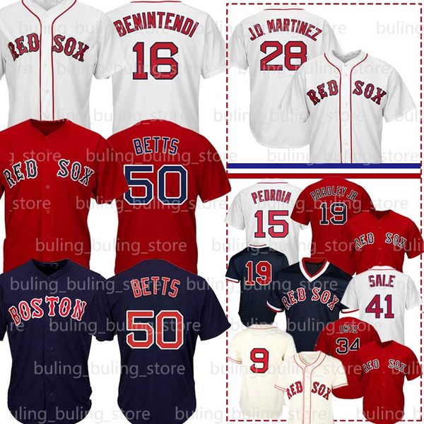 

50 mookie betts jersey 16 andrew benintendi 9 ted williams 34 david ortiz jackie bradley jr dustin pedroia j.d. martinez, Blue;black