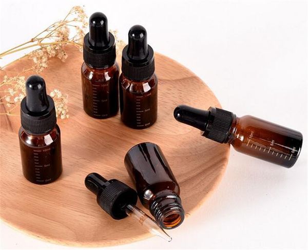 

beauty 10ml degree mark amber glass dropper refillable tea tree oil essential aromatherapy perfume container liquid pipette bottle