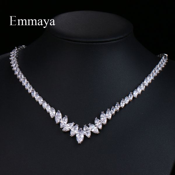 

emmaya ladies nobler vintage jewelry necklace bridal wedding engagement simplicity charming crystal pendant gift for friends, Silver