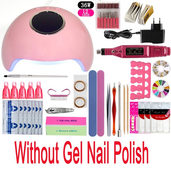 

manicure set with electric machine manicure tools 36/48/54w led light lamp kitled light lamp kit without gel for nails