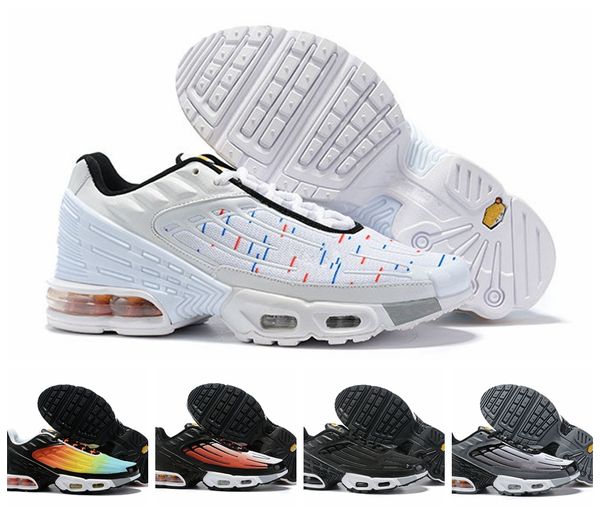 

2019 plus iii 3 tn mens desig tuned airs running shoes classic outdoor tn black white sport shock sneakers men requin blue spider, White;red