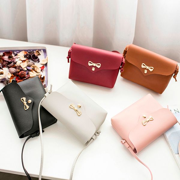 

women bowknot crossbody bag designer shoulder bag pu leather small phone bags mini messenger #t1p