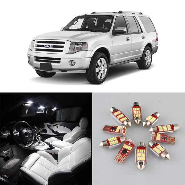 White Car Reading Dome Bulbs Interior Led Light Package Kit For Expedition 1999 2015 2016 2017 Trunk Golve Box License Lamp Led Lights Vehicle Led