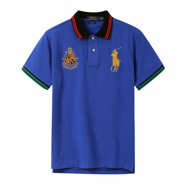 

luxury mens designer t-shirt ralph pony embroidery lauren fashion brand polo shirt classic horse pole logo cotton tide custom summer t shirt, White;black