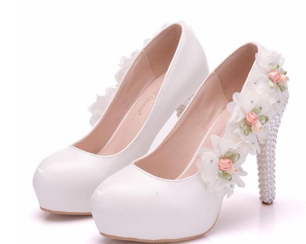 

2019 women's shoes in spring and autumn with new style high heel fine heel round head waterproof table flower @zxc379, Black