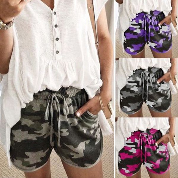 

2018 brand new fashion women casual short bottoms camo summer sports short camouflage bottoms plus size, White;black