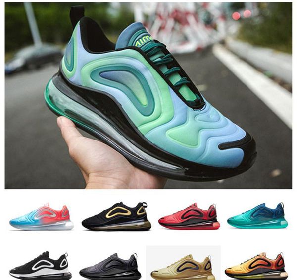 

2019 new shoes full cushioned men women neon triple black carbon grey sunset metallic silver chaussures running shoes eur size 36-45