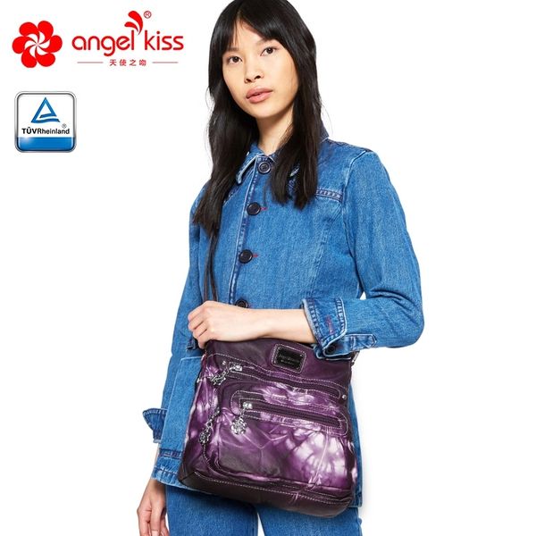 

eco-friendly material waterproof women crossbody messenger bag multi-pocket high capacity design with unique tie-dyed print