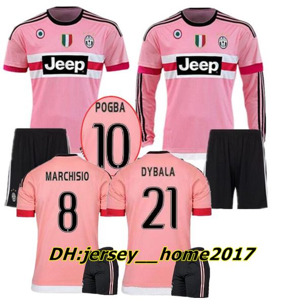 

Kit 2015 2016 long leeve pink dybala juventu ronaldo occer jer ey chiellini pogba marchi io italia 15 16 football jer ey hirt