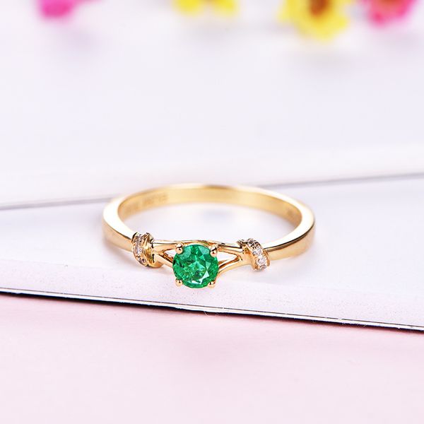 

natural emerald ring ring plating 18k rose jin xiangqian ornaments woman, Silver