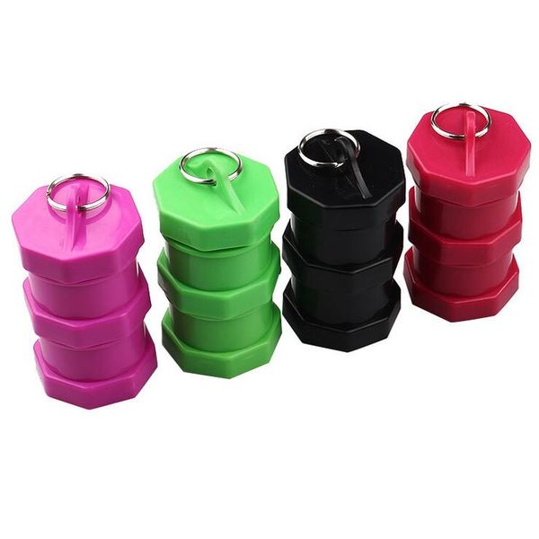 

plastic pill case tobacco cigarette cans box stash storage container 3 layers 4 colors 43*81mm