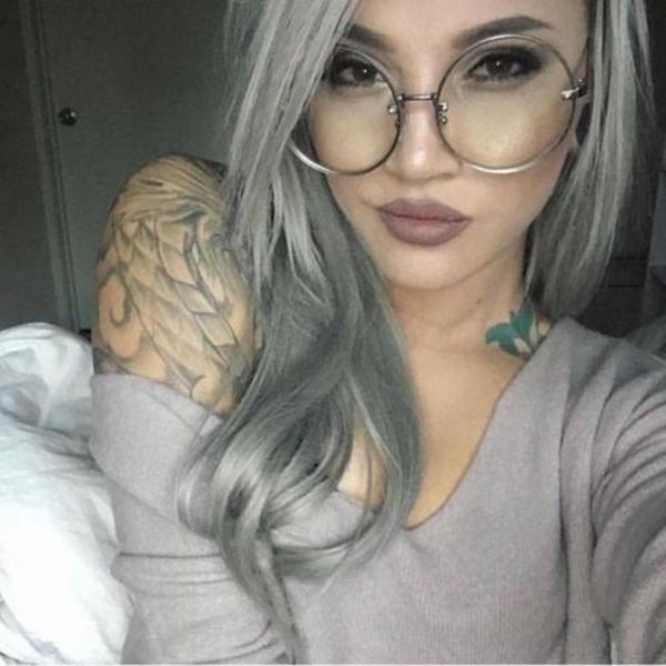 

oversized clear round glasses silver metal frame vintage big circle glasses brand huge big nerd eyeglasses women, Black