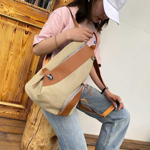 

vintage quality leather backpack for women travel casual shoulder school backpack small fashion female sac