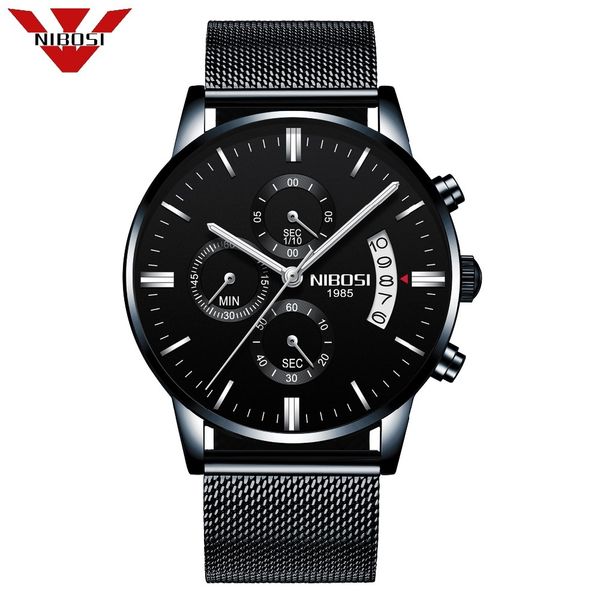 

nibosi luxury mens watches quartz ultra thin clock male waterproof sporty fashion watch men casual wristwatch relogio masculino, Slivery;brown