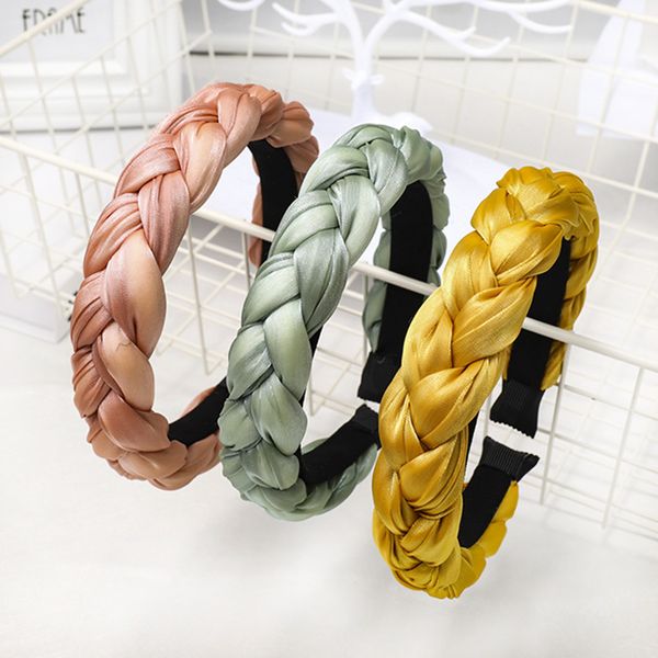 2020 Nova Braid Travessia Sólidos cabelo preso bandas Headbands para Mulheres Sports Yoga Bandana Turban Headwear acessórios de cabelo