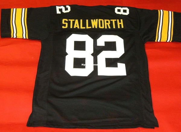 

retro #82 john stallworth custom mitchell & ness jersey black mens stitching high-end size s-5xl football jerseys college ncaa, Black;red