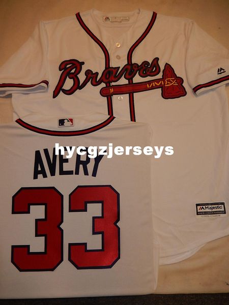 

baseball ab steve avery #33 shirt cool base jersey mens stitched jerseys big and tall size xs-6xl for sale, Black;blue