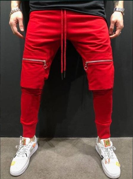 

e-baihui 2021 men's sports pants european and american big pocket stitching trousers trendy men's trousers 1403b-t347, Black