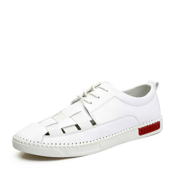 

men sandals leather gladiator handmade summer casual shoes soft comfortable flip flops fashion brand beach shoes da-29, Black