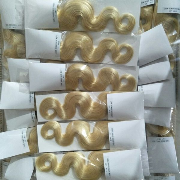 

3 pcs lot body wave ash blonde brazilian european virgin human hair bundle 613 hair extension, dhl, Black
