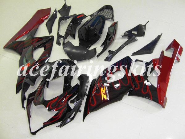 

4gifts new abs motorcycle full fairings kits fit for suzuki gsx-r1000 k5 2005 2006 05 06 bodywork set flame red