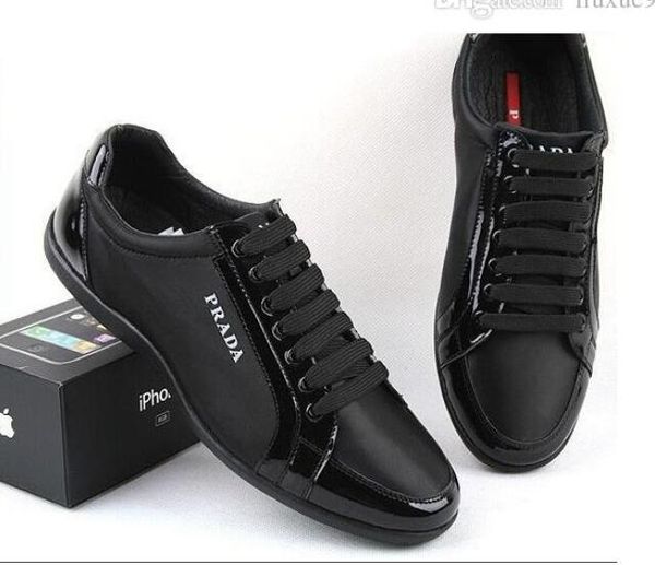

fashion casual men shoes, lace up genuine leather fashion sneakers, lace up shoes men size:40-47, Black