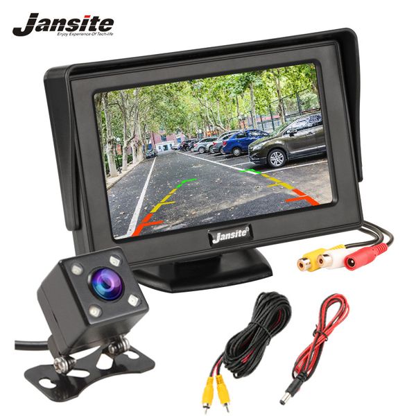 

jansite 4.3" car monitor tft lcd car rear view monitor parking rearview system for backup reverse camera support vcd dvd auto tv