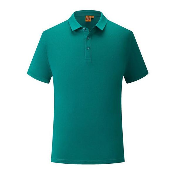 

new summer high-end silk cotton short-sleeved polo shirt men and women youth lapel polo shirt green short sleeve sd-1891-149, Black