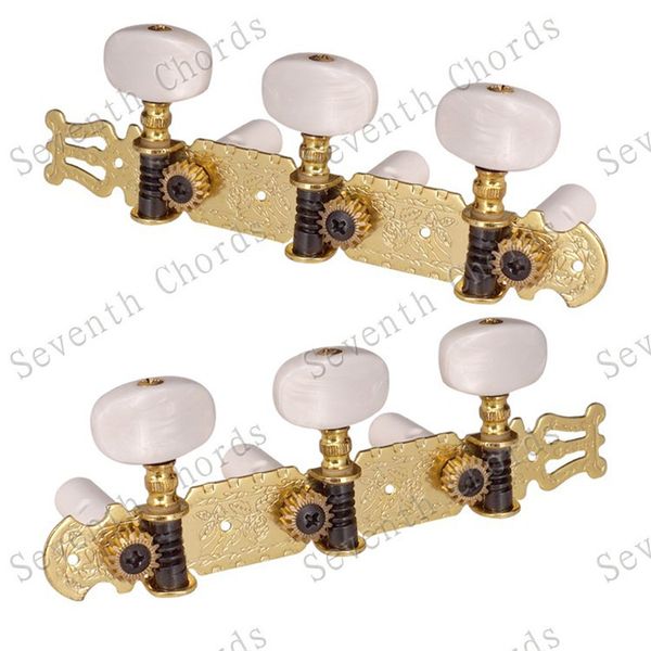 

a set of gold string tuners tuning pegs keys machine heads for acoustic guitar accessories parts musical instrument