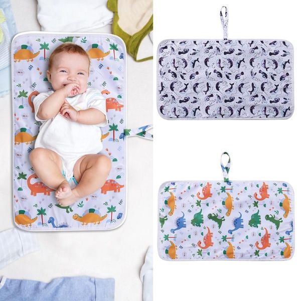 

travel nappy change floor play pad baby care foldable waterproof animal print diaper mat sheet baby car maternal bag accessories
