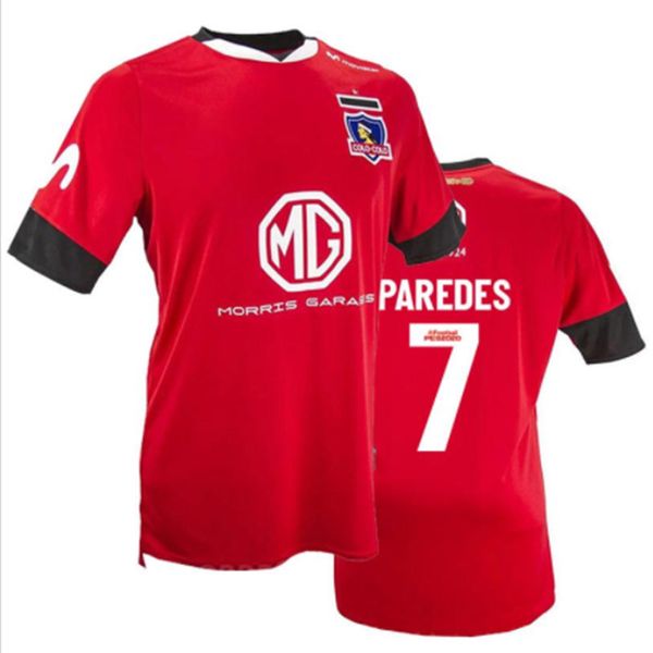 

новый 2019-2020 коло коло чили красная футболка настроить эстебан эфраин паредес суазо футбол джерси фернандес, White;black