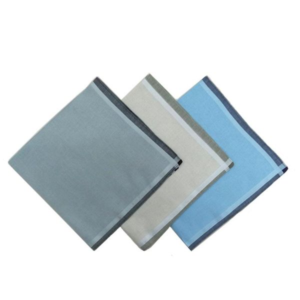 

12pcs 43 * 43cm cotton men's handkerchief light color fresh handkerchief texture square, White